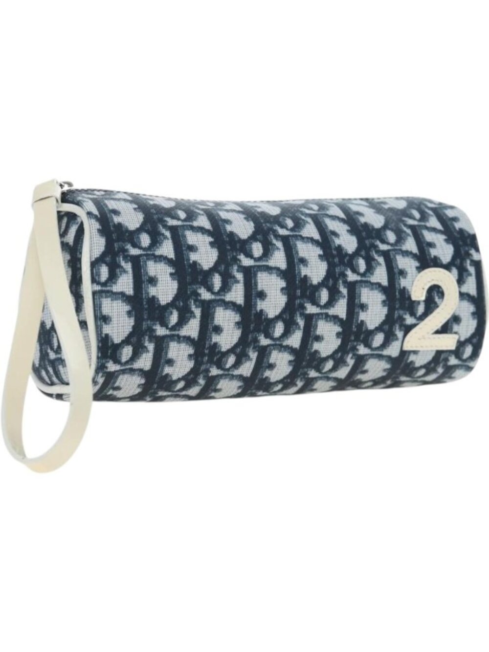 Christian Dior Trotter Canvas Pouch PVC Navy Silver